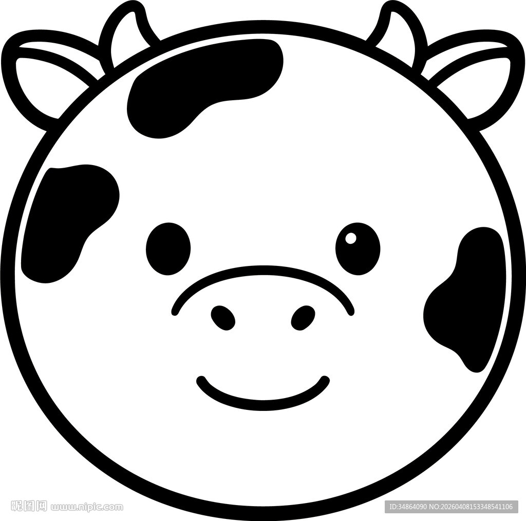 可爱卡通奶牛头像