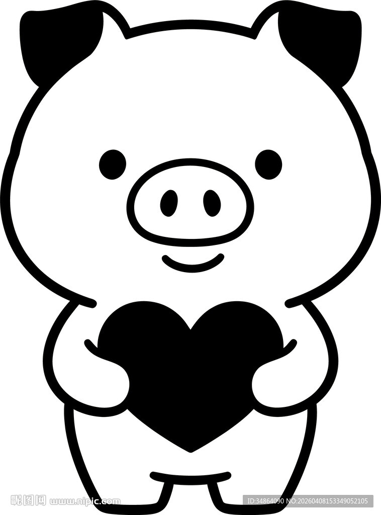 抱心小猪卡通形象