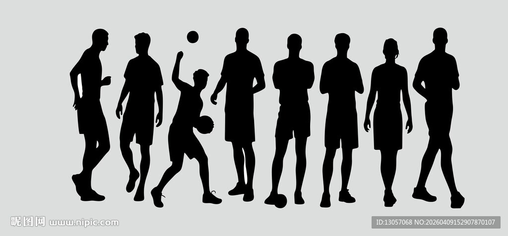 多样姿态人物剪影