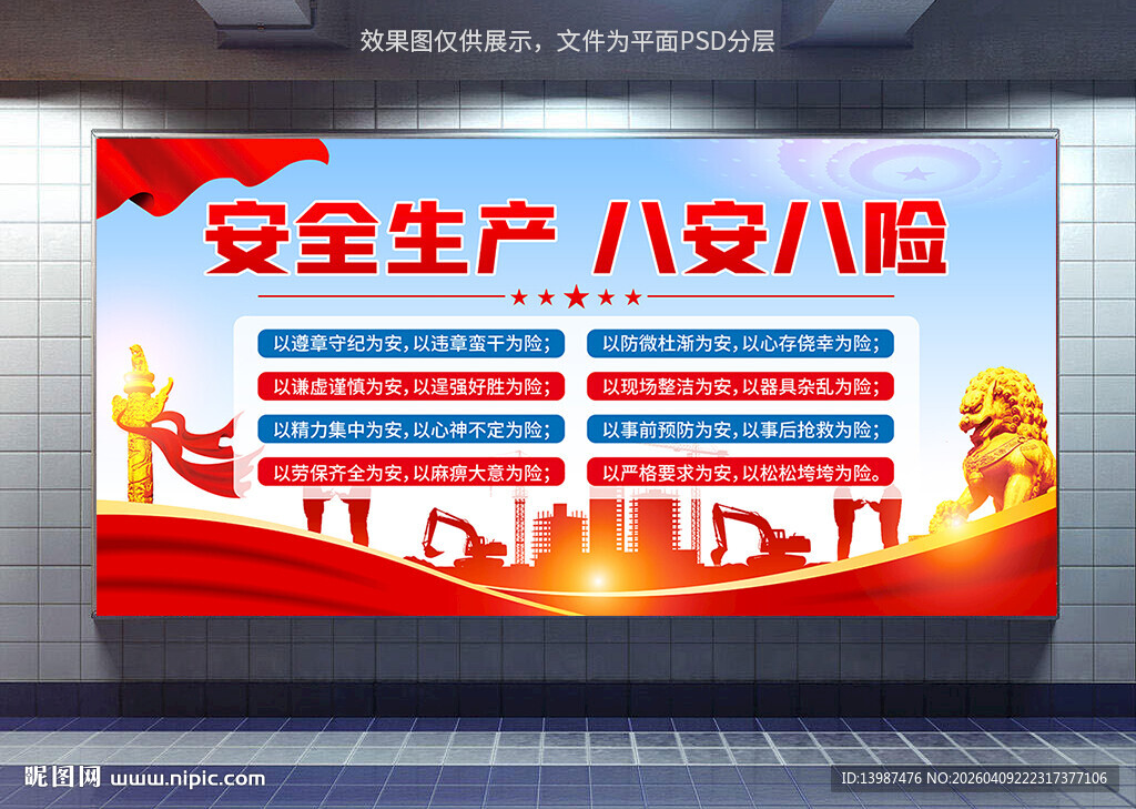 安全生产八安八险展板