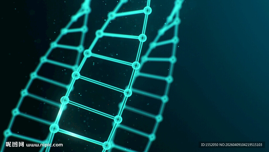 基因蓝色网格状线条抽象图案