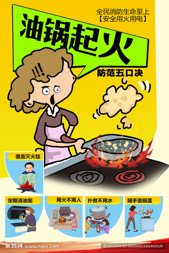 油锅起火防范五口决