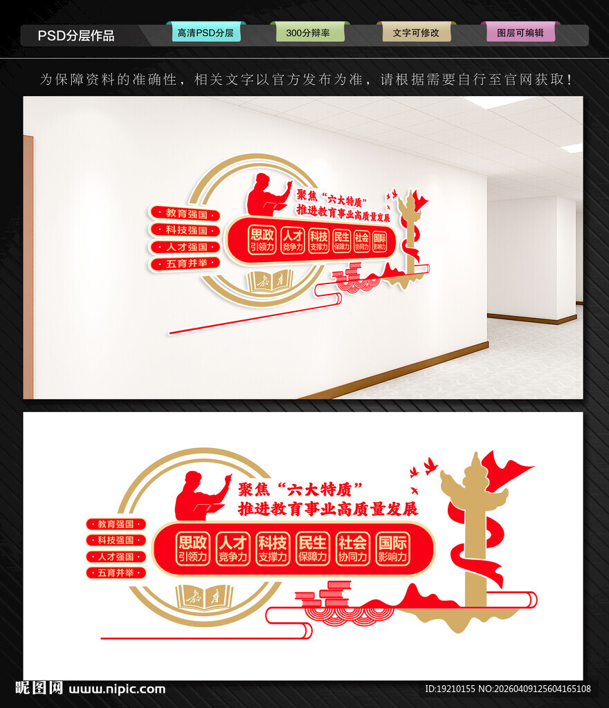 教育强国六大特质文化墙