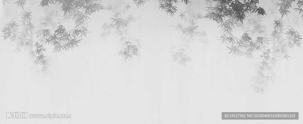 国画水墨竹子 新中式水墨竹影