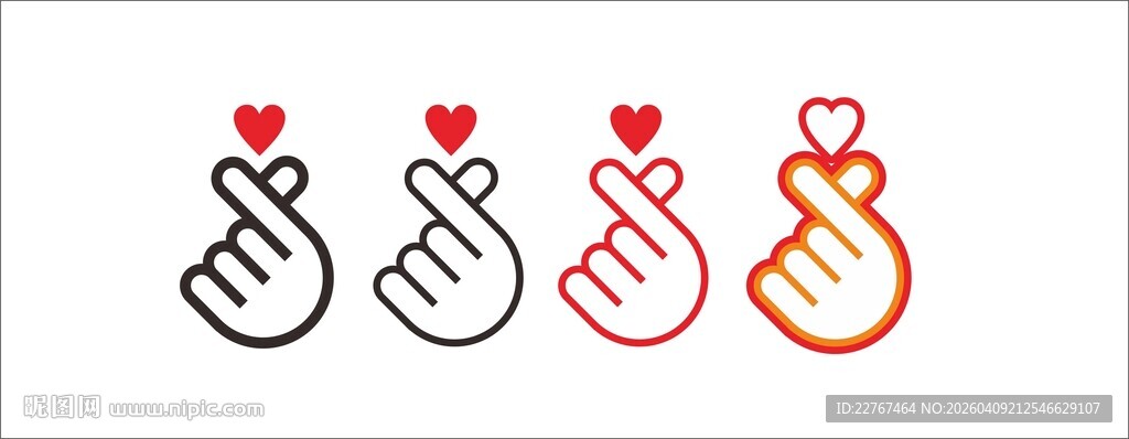 爱心手势图标设计素材