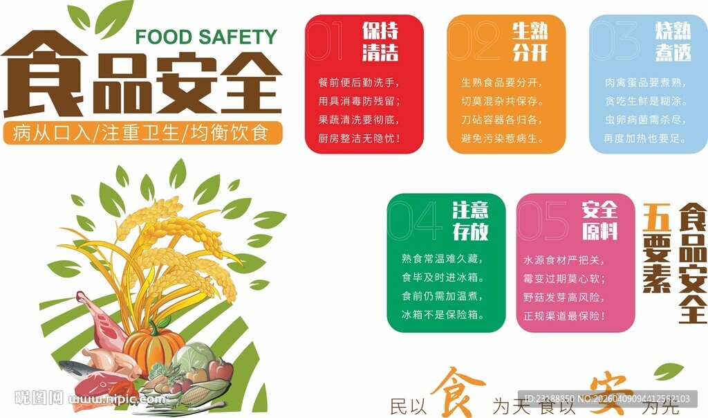 食品安全宣传多彩海报