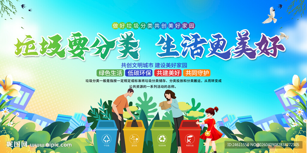垃圾分类宣传展板背景