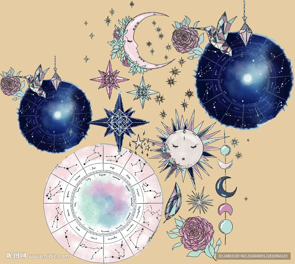 梦幻星空主题装饰元素