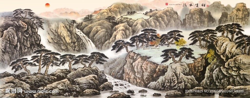 山水国画风景图