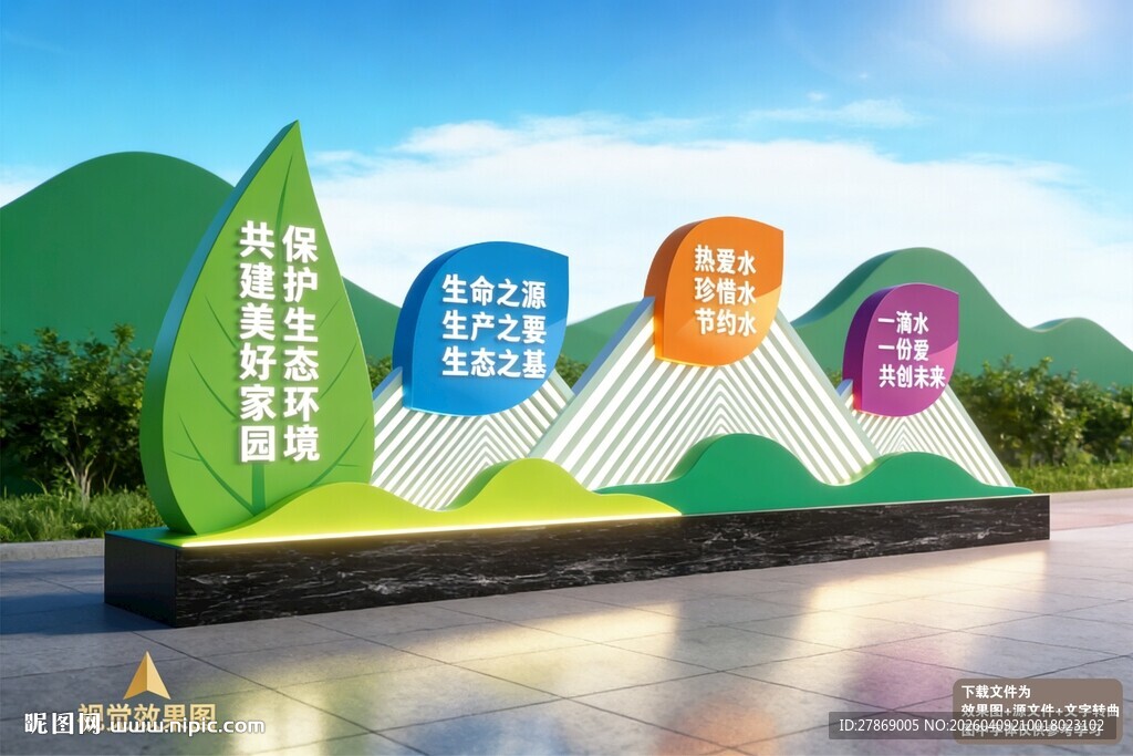 绿色环保户外雕塑造型标识牌