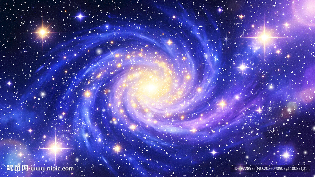 璀璨蓝紫色星空