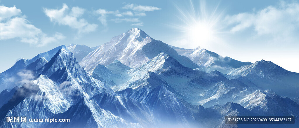 珠峰雪山背景图