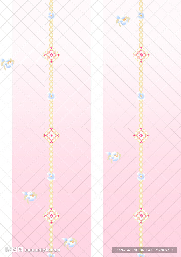 粉色梦幻装饰线条汉服