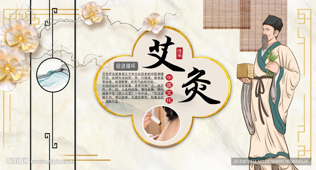 艾灸背景墙