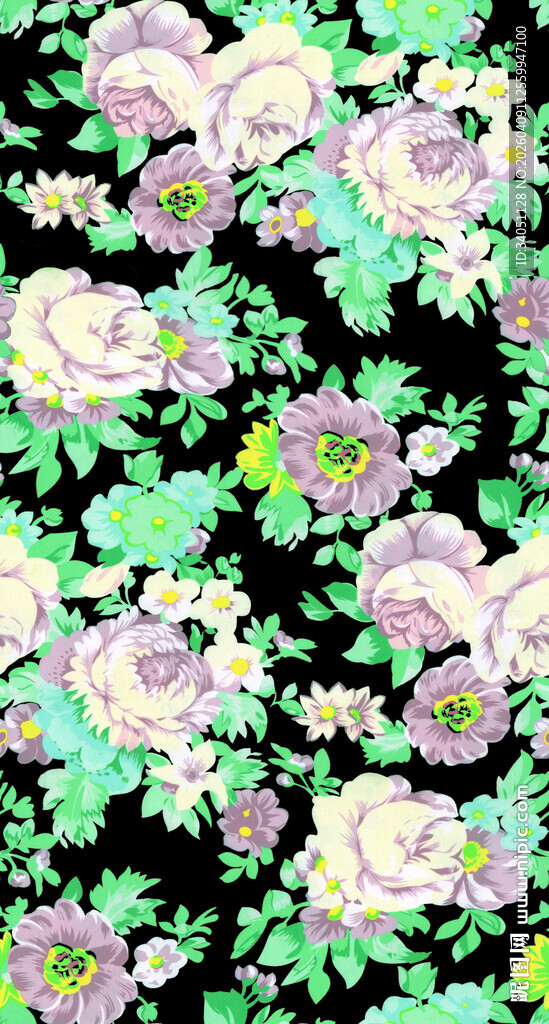 复古风花卉图案背景