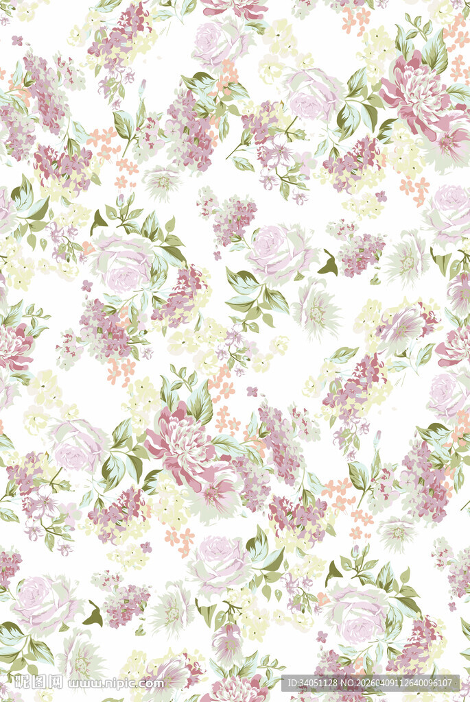 浪漫花卉图案背景
