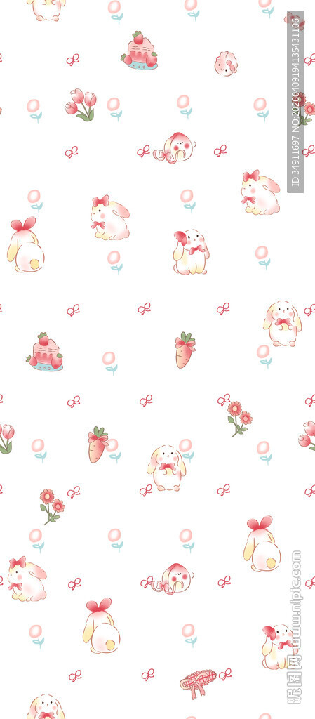 可爱圣诞元素无缝图案