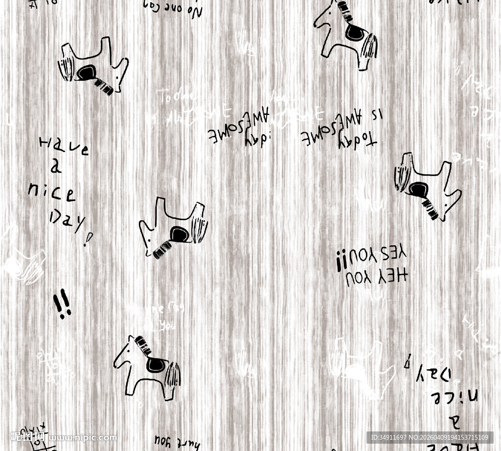 卡通小狗木纹背景图案