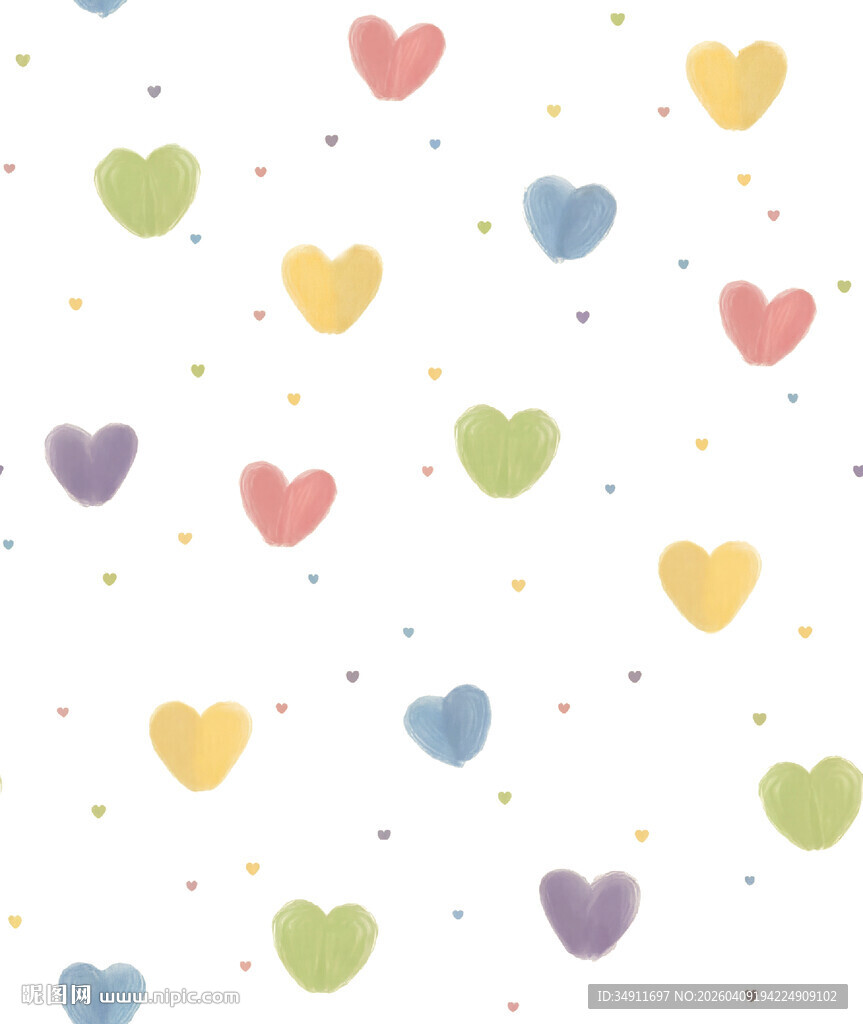 多彩心形图案背景