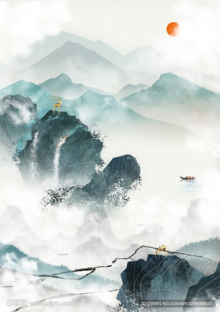 中式意境山水画