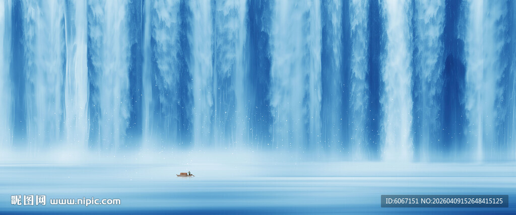 流水生财瀑布山水幕墙