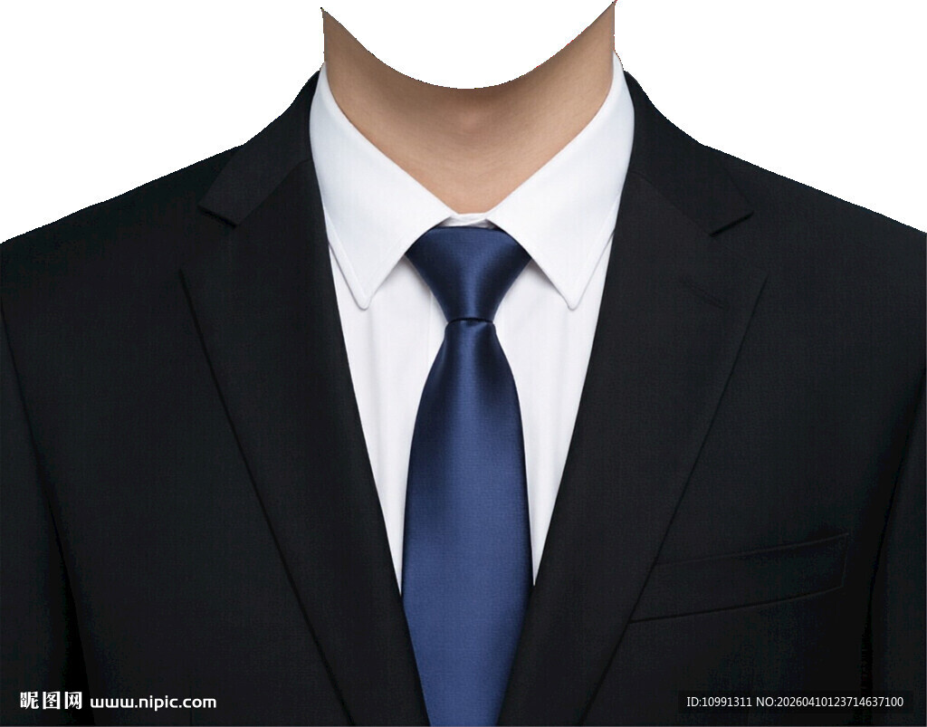 男西装领带证件照衣服