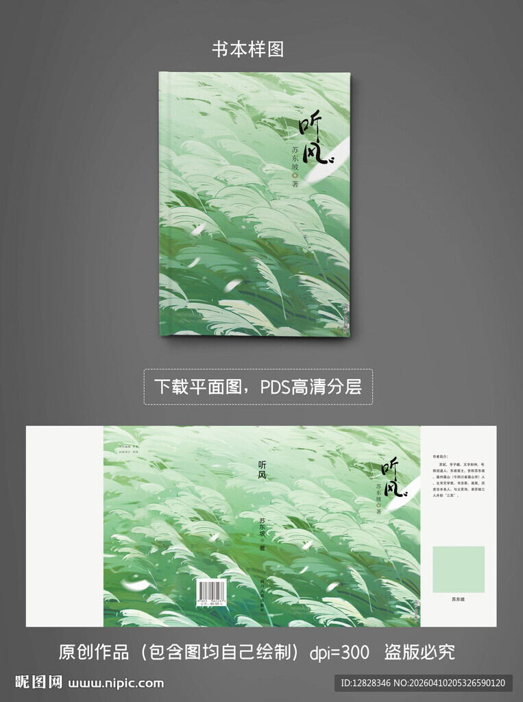听风芦苇书籍艺术手绘封面