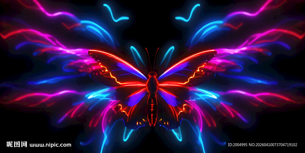 炫彩ktv酒吧霓虹蝴蝶光影背景