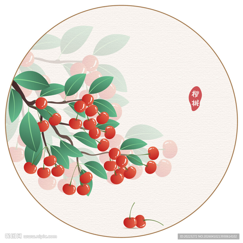 樱桃矢量插画