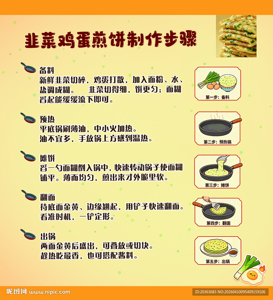 韭菜鸡蛋煎饼制作步骤