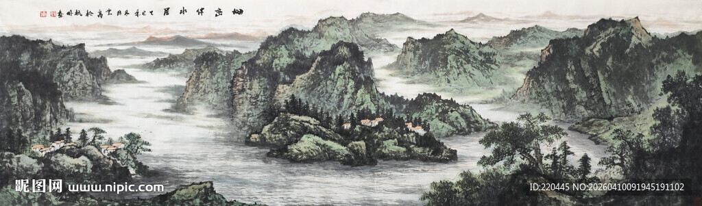 水墨山水美景图