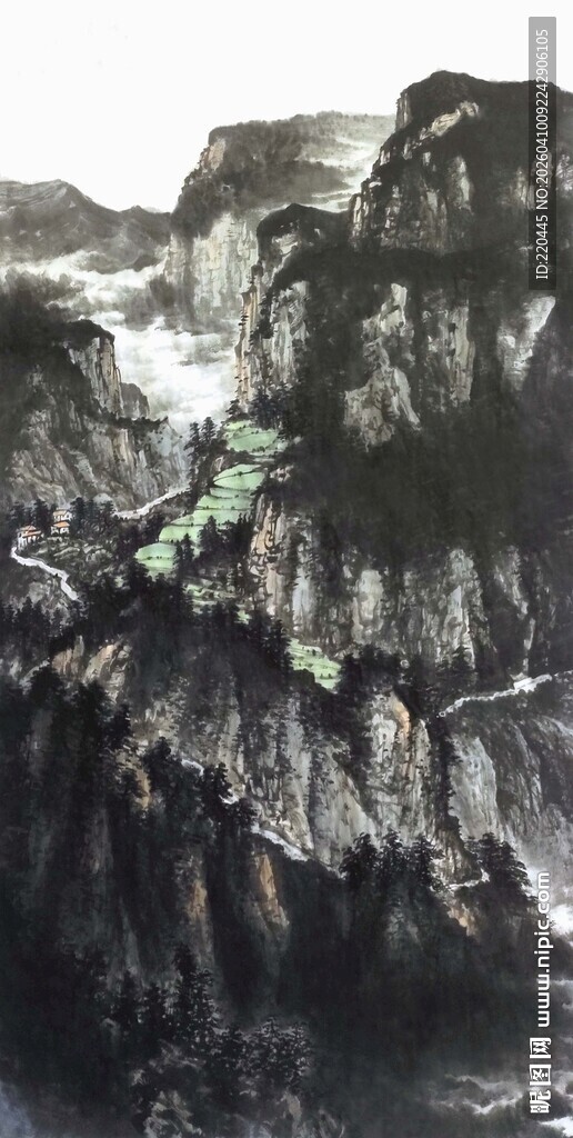 水墨山水间的壮丽