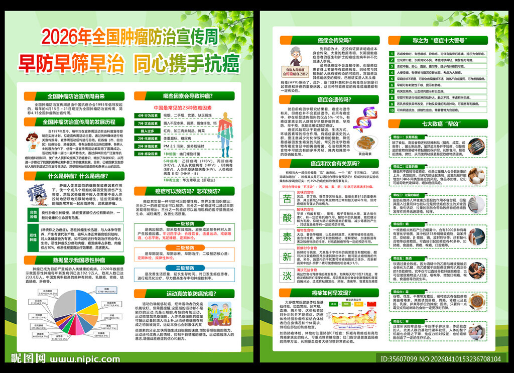 肿瘤防治宣传周宣传单