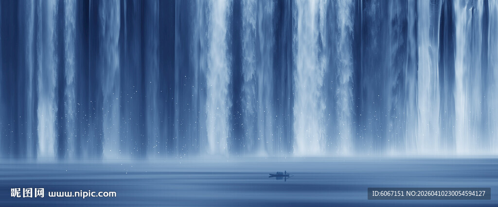 流水生财瀑布山水幕墙