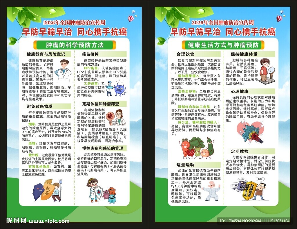 全国肿瘤防治宣传周展板