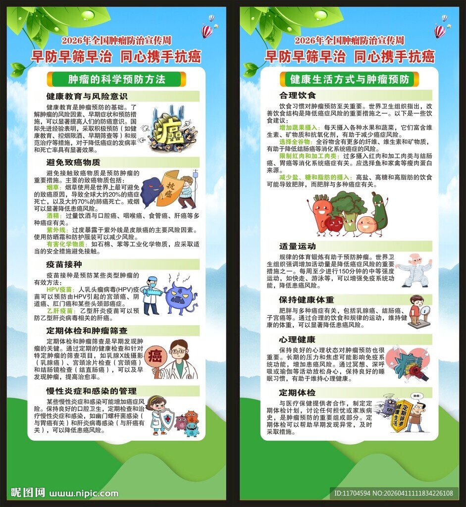全国肿瘤防治宣传周展架