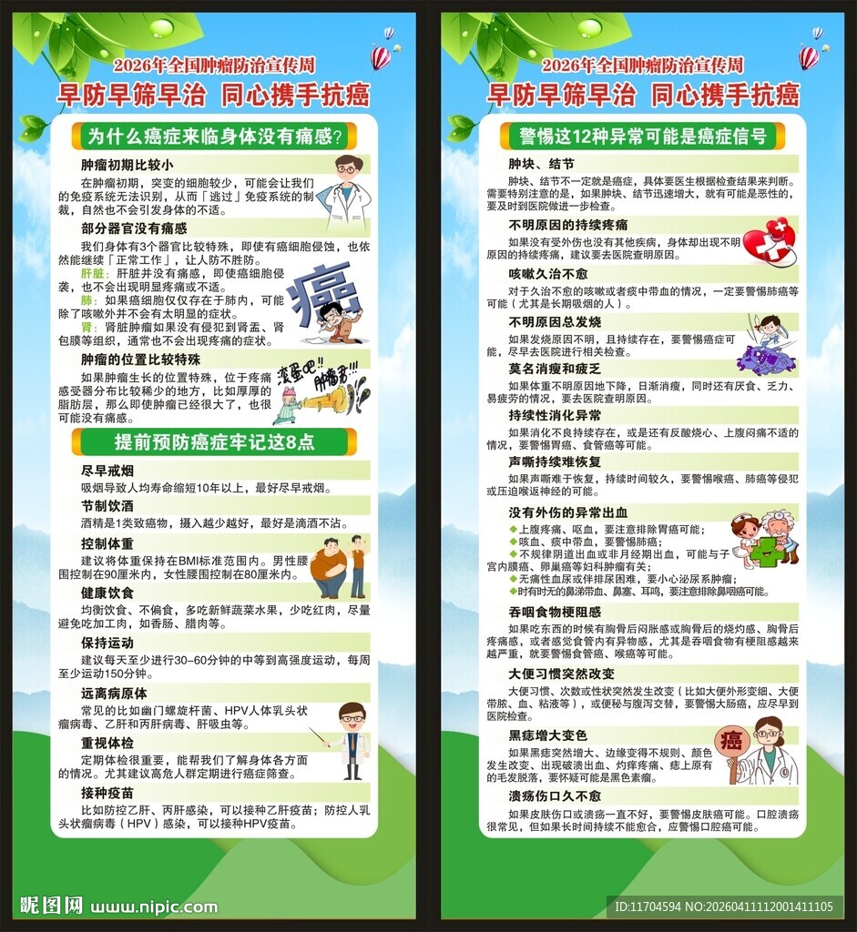 全国肿瘤防治宣传周展架