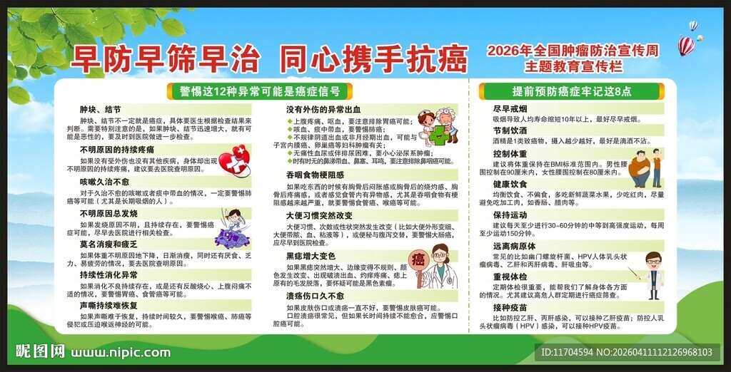 全国肿瘤防治宣传周宣传栏