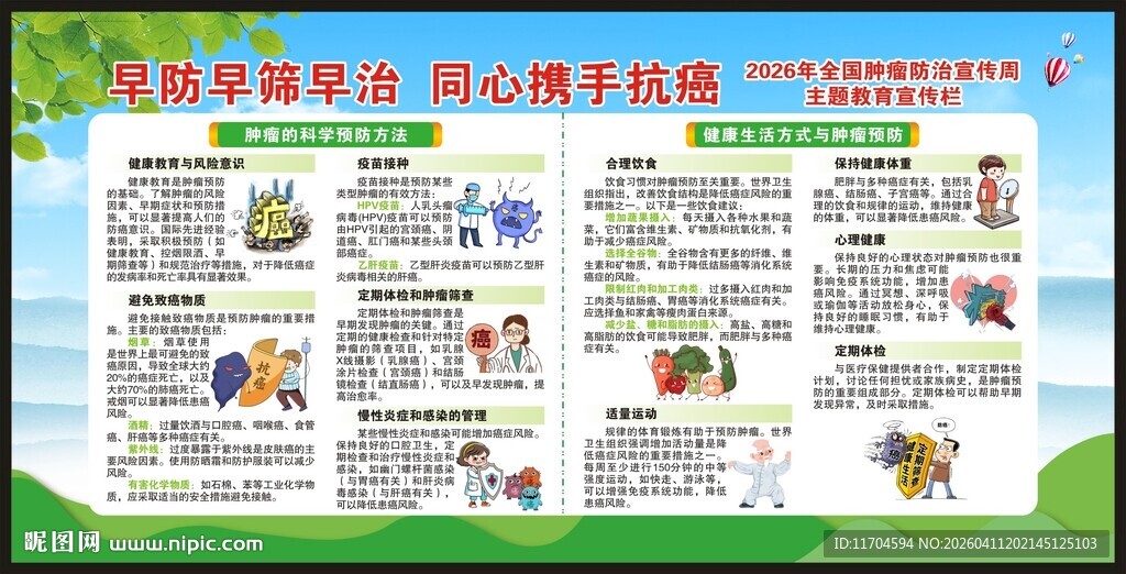 全国肿瘤防治宣传周宣传栏