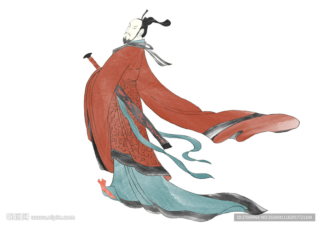 手绘古风飘逸的古代人物形象