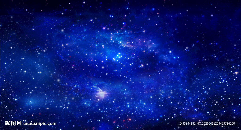 蓝色星空背景图