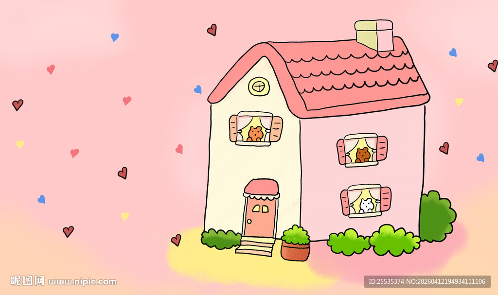 粉色爱心背景图