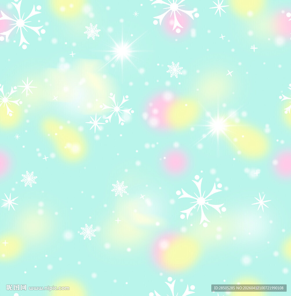 梦幻清新雪花背景图案