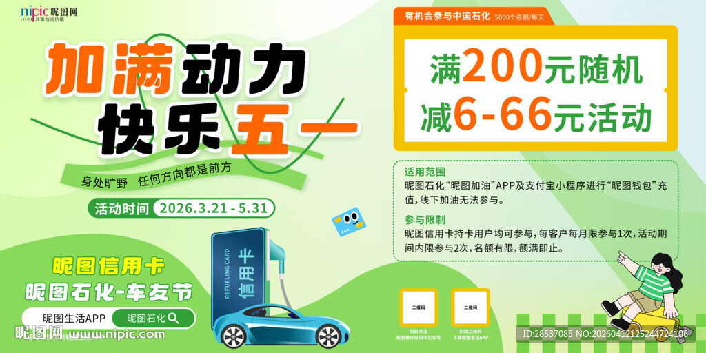 五一加油消费有礼活动展板