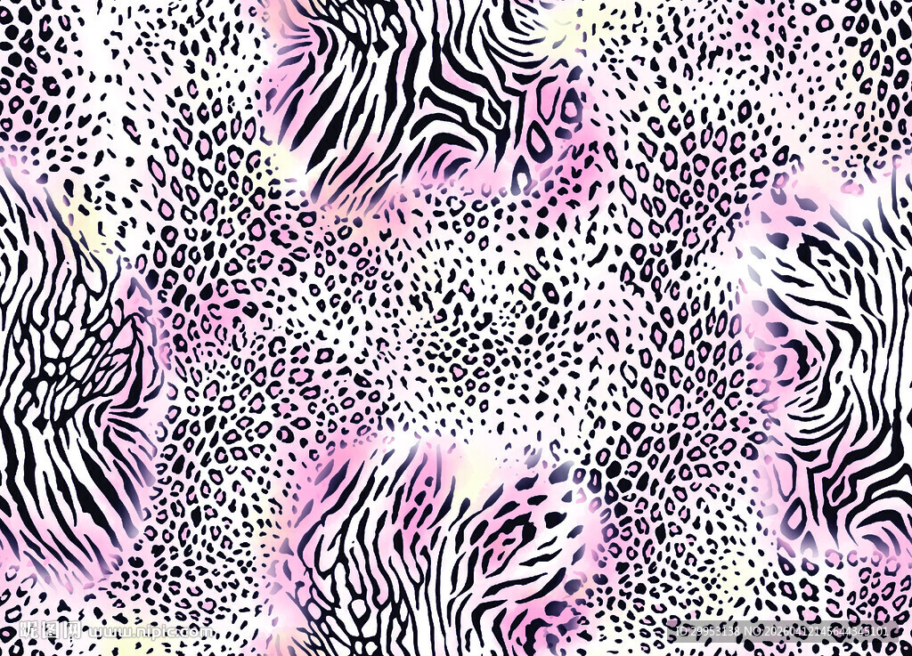 斑马纹与紫色渐变图案设计