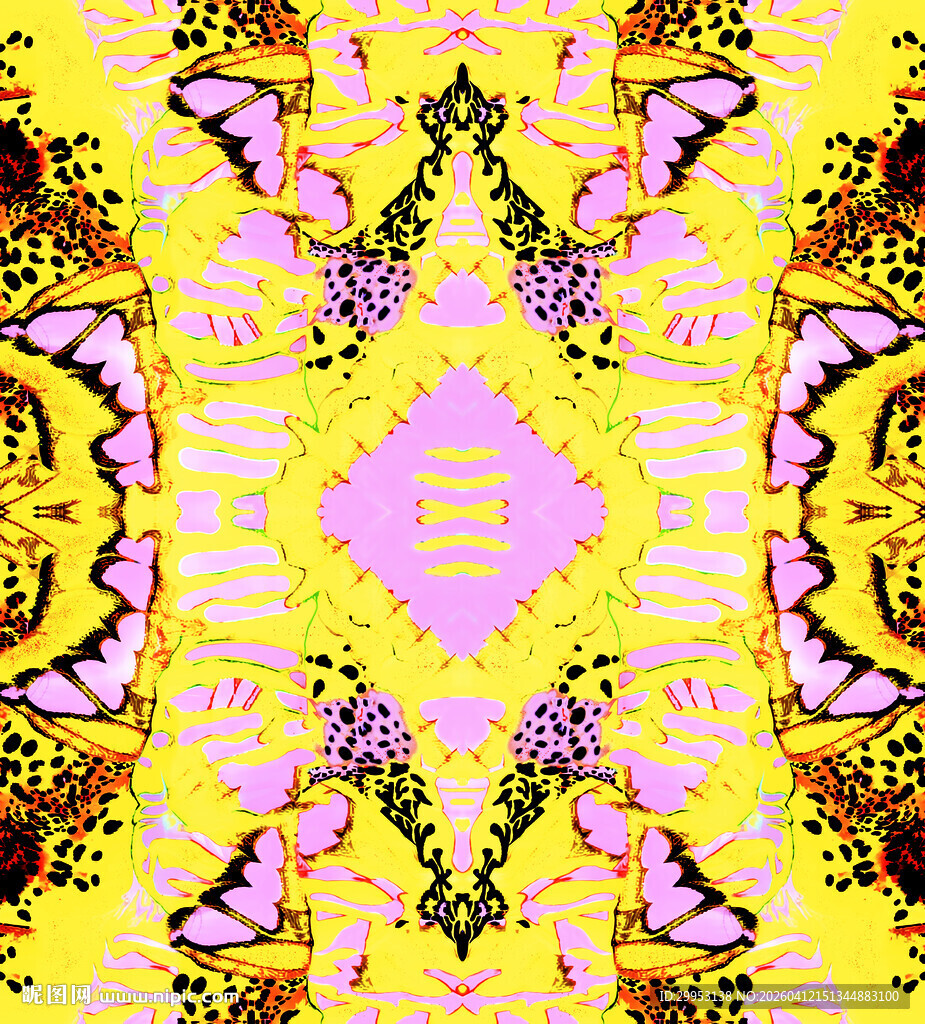 梦幻抽象对称花纹图案