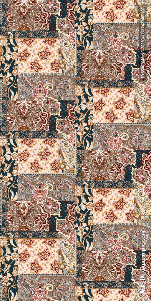 复古几何花卉图案纹理