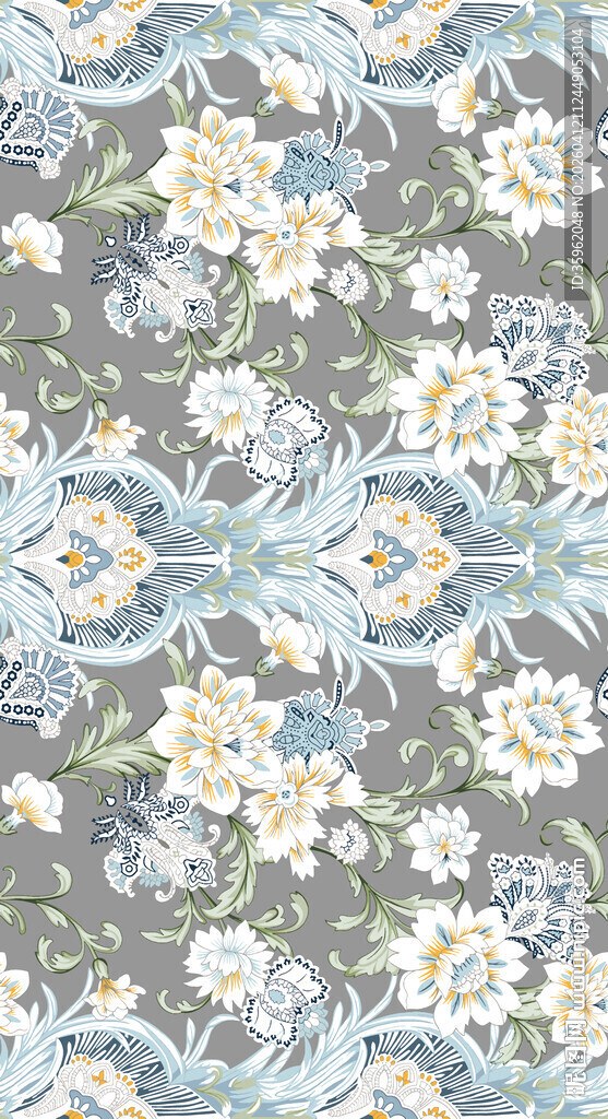 花卉波浪纹图案布料