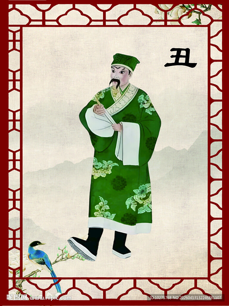 传统戏曲丑角扮相图