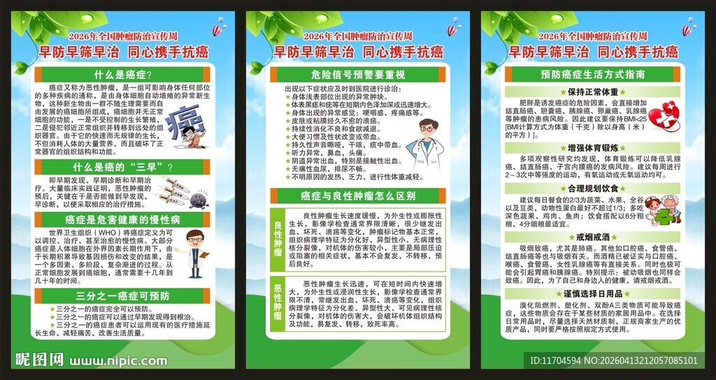 全国肿瘤防治宣传周展板